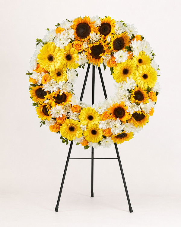Golden Memories Sympathy Wreath