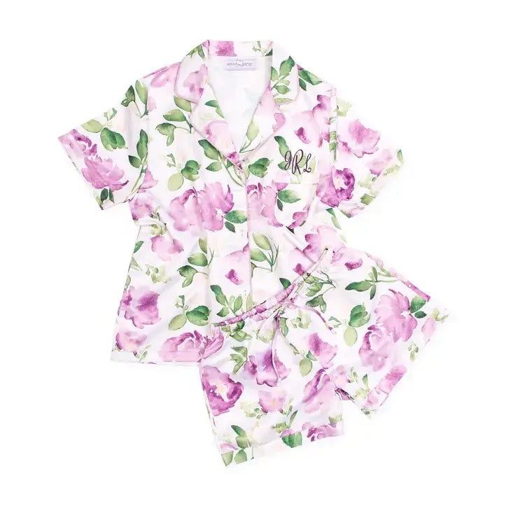 Women's Satin Pajama Sleepwear Set - Floral