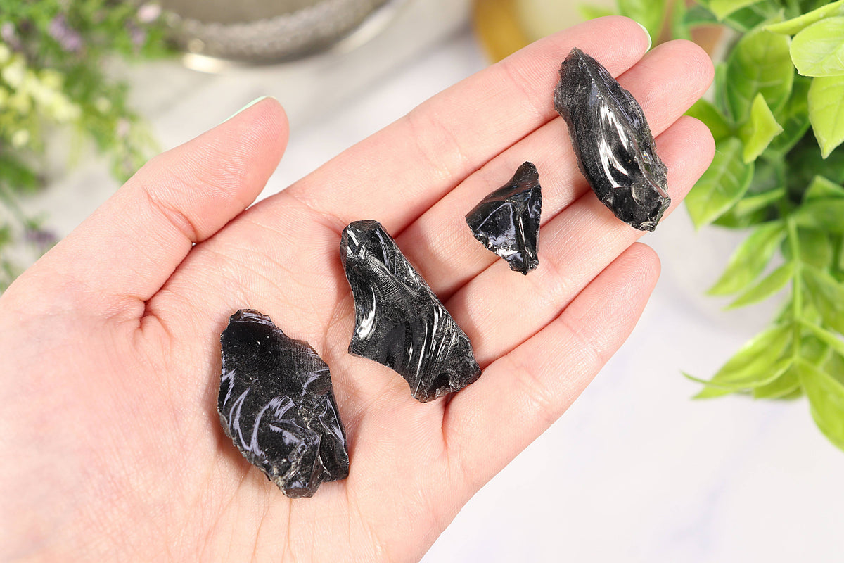 Black Obsidian Gravel Gem Box - Black Obsidian Crystal