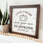 Farm Fresh Pumpkins Framed Wood Sign