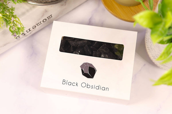 Black Obsidian Gravel Gem Box - Black Obsidian Crystal