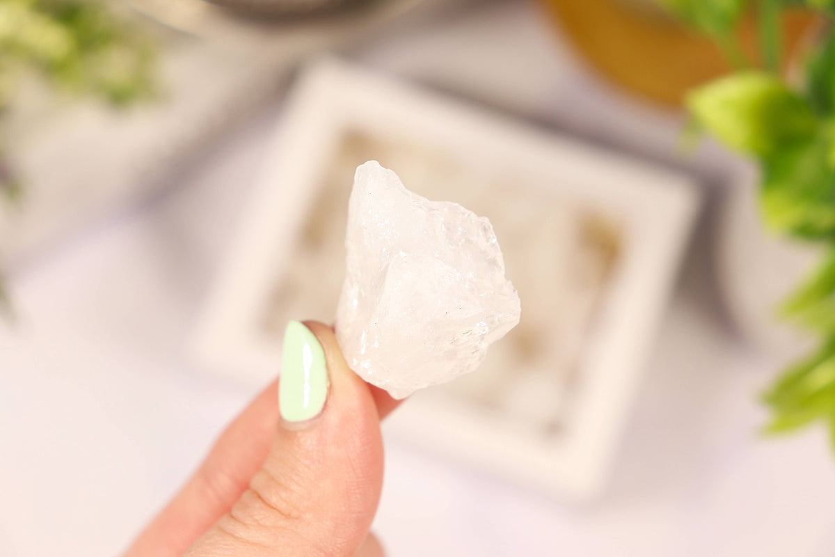 White Quartz Gravel Gem Box - White Quartz