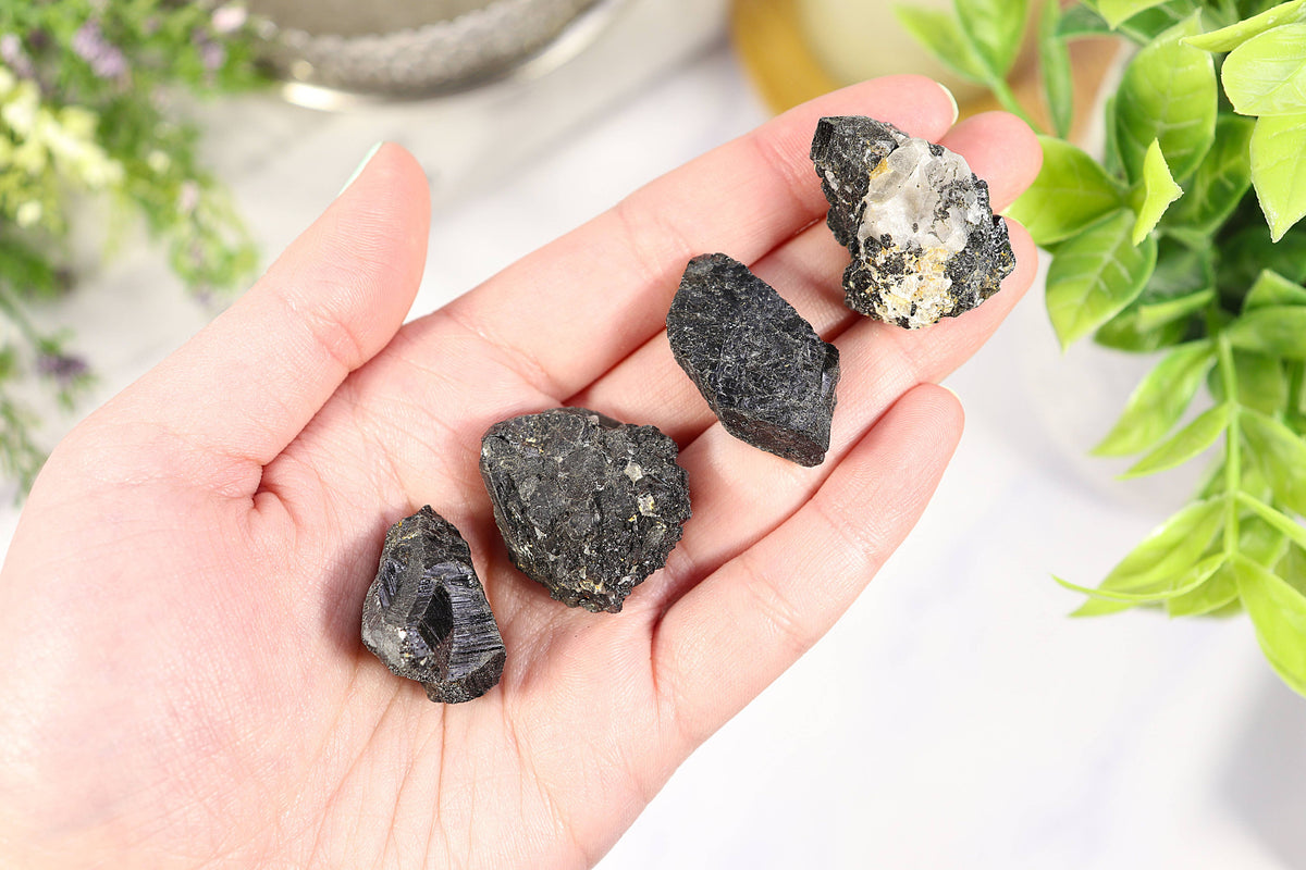 Black Tourmaline Gravel Gem Box - Black Tourmaline Crystal